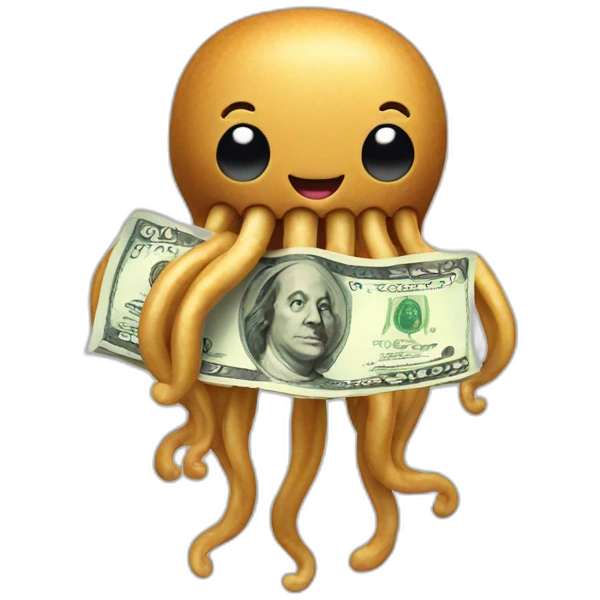 Peanut butter jellyfish holding money emoji