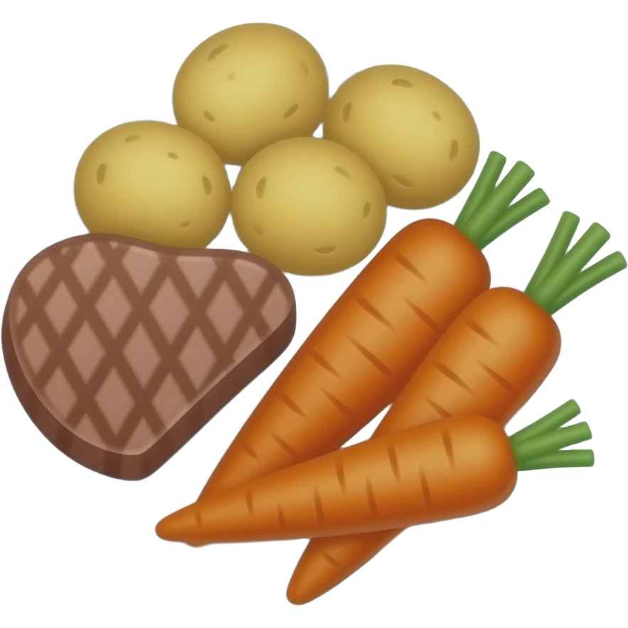 Steak Potatoes Carrots on an PLATE emoji