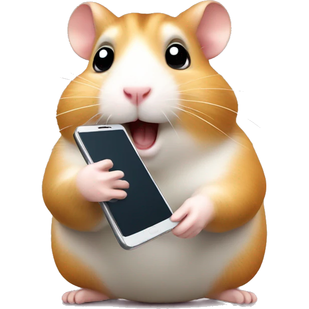 hamster calling on the smartphone emoji