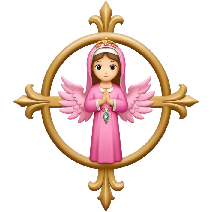 ave maria's emblem with a touch of pink emoji