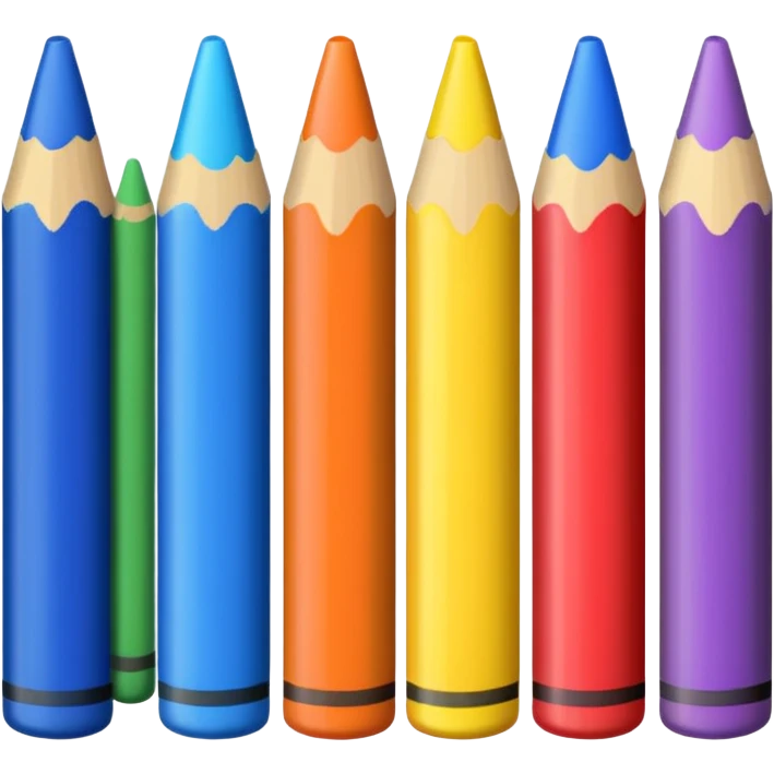 A row of crayons emoji