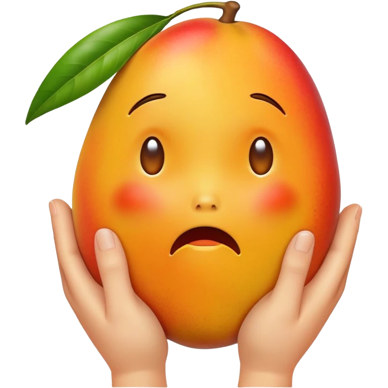 sobbing mango with hands covering face emoji