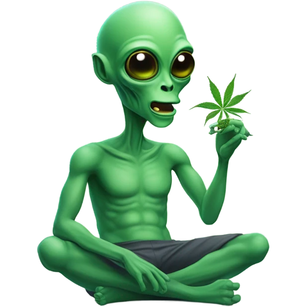 Alien smoking weed emoji
