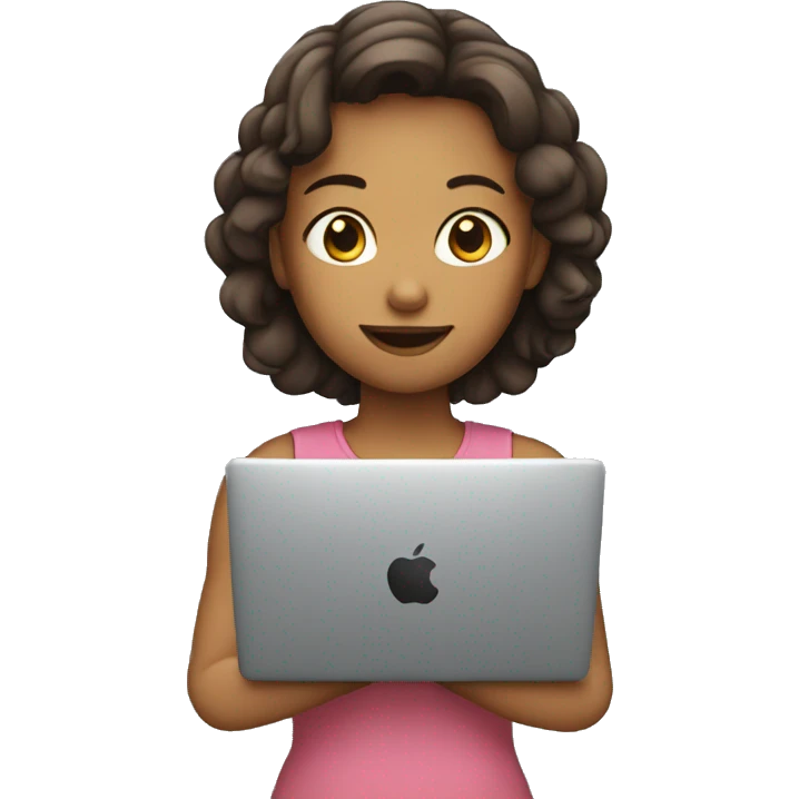 girl looking coomputer emoji