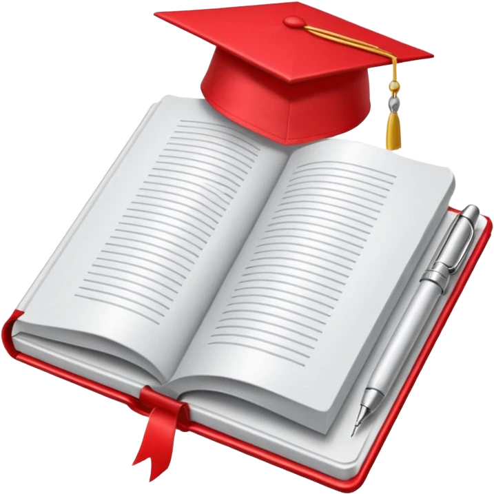 "A white open book,The pen should be positioned as placed exactly in the center between the pages.  if held by a right-handed person - meaning the direction is reversed compared to a left-handed grip. The pen should be uncapped, and the cap placed behind it." StyRed tape emoji