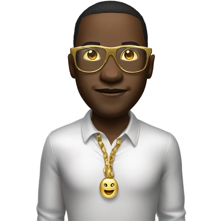 3d realistic full body yung man gold glasses  emoji