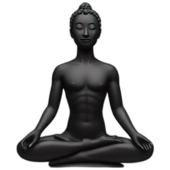 Person black statue doing Namaste salute emoji