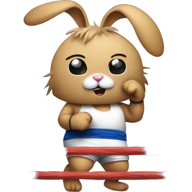 Rabbit in a boxing ring  emoji