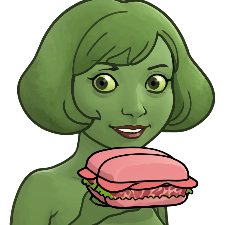 kawaii lady with spam meat   emoji
