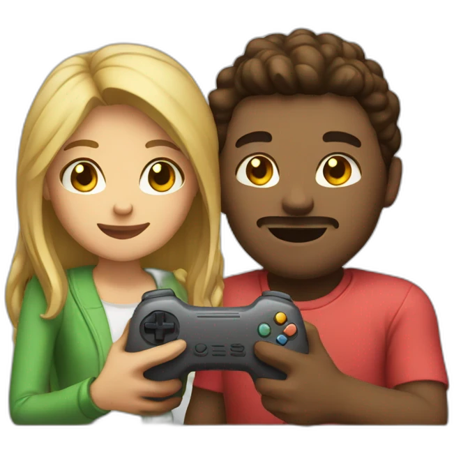 couple playing video game together emoji