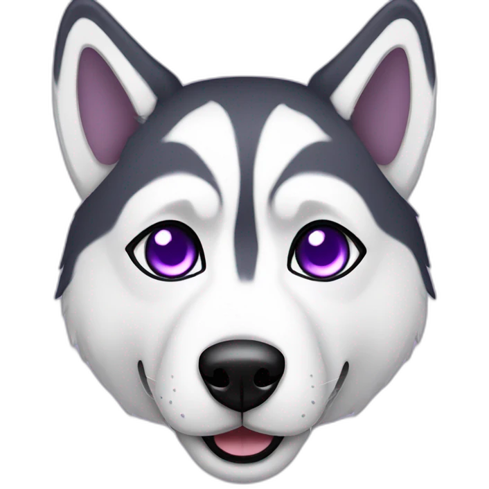 husky dog with purple eyes emoji