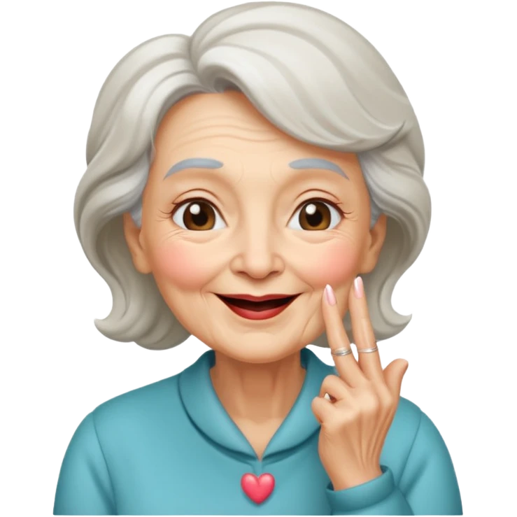 old woman blowing a kiss 😘 emoji