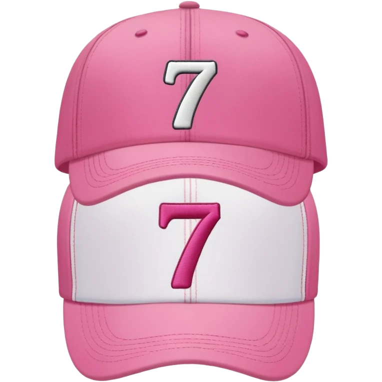 pink cap with number “7” on it emoji
