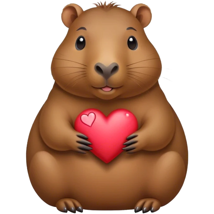 capybara with heart emoji