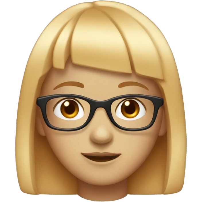 A girl with white bangs, medium-length red hair, and glasses. emoji
