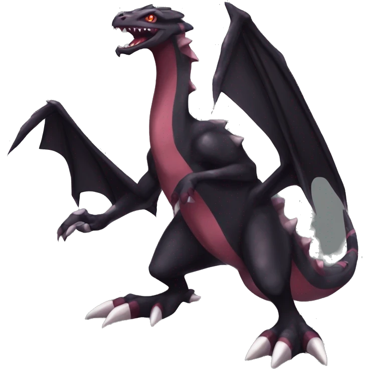 cool edgy black and maroon Dark-type nargacuga Salazzle  Salandite Pokémon full body by LiLaiRa, by Falvie emoji