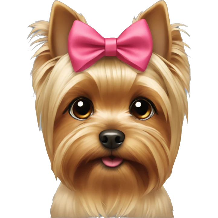 yorkie wearing a bow emoji