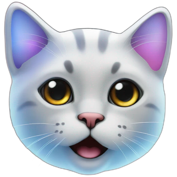 suprising small cat face, spreading out nebula with dark cosmic space background emoji