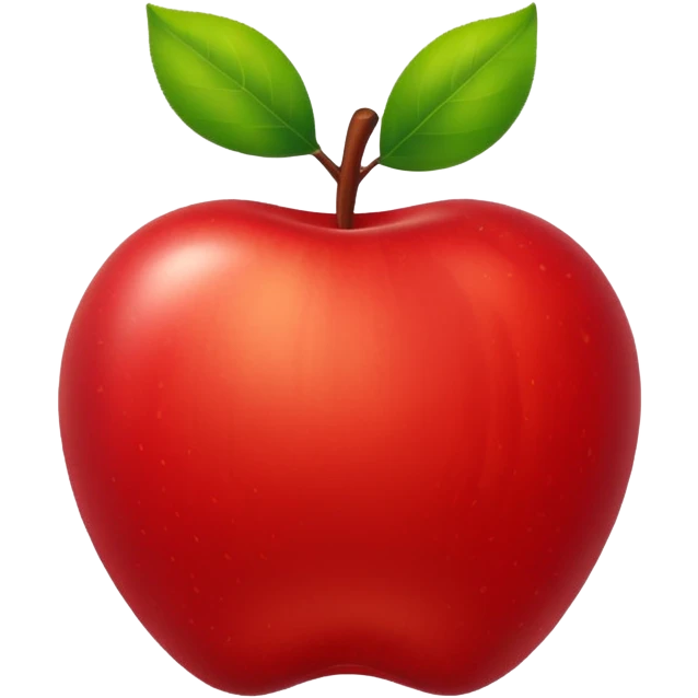 shiny red apple, simple, no text emoji