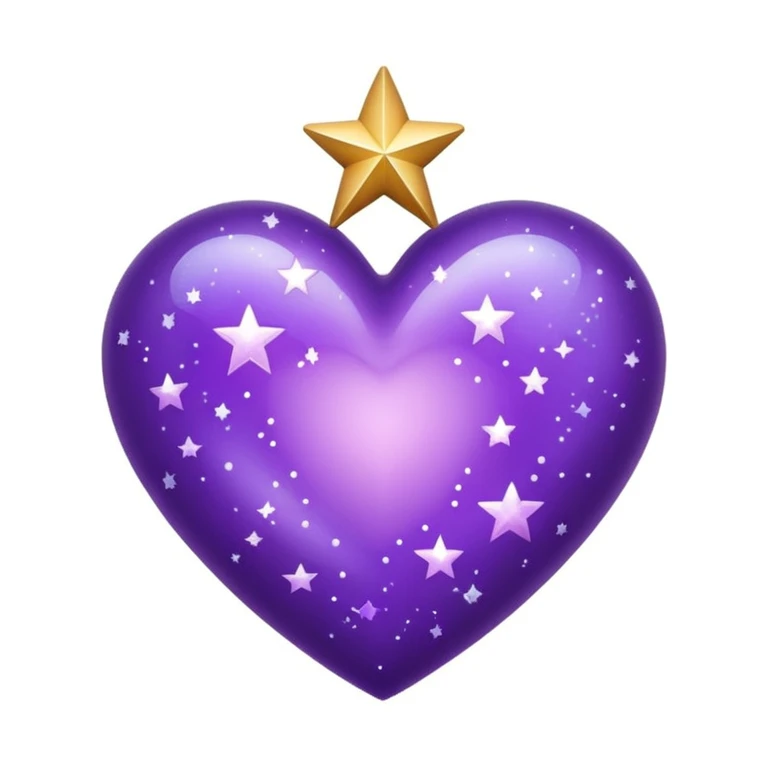 purple heart with a star constellation emoji