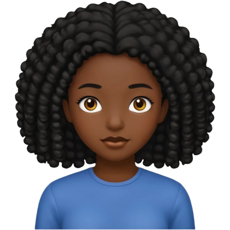 tạo cho tôi cô gái da đen tóc đen hơi xù nhẹ emoji