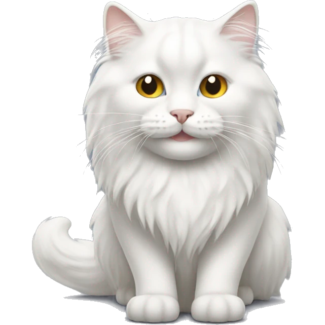 White british long haired cat smiling emoji