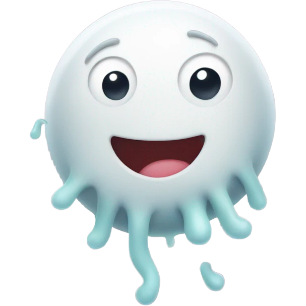 White bacteria with lovey dovey face emoji
