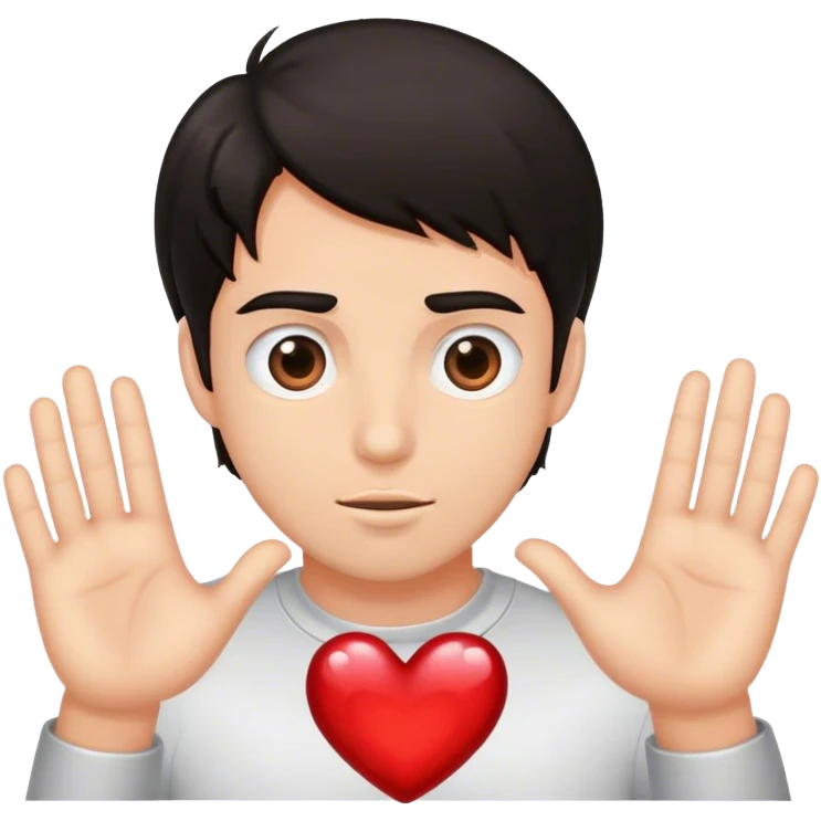 young man with dark hair and big hearts for eyes emoji