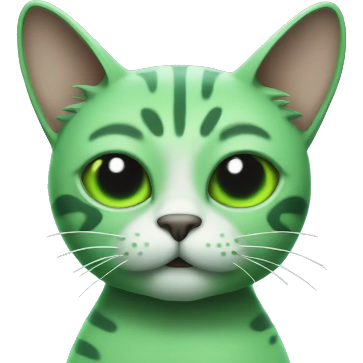 Green alien cat with antennas  emoji
