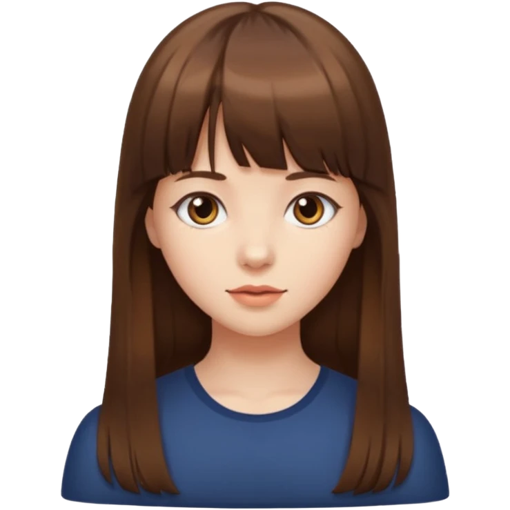 I’m a girl, I have bangs, my hair long until emoji