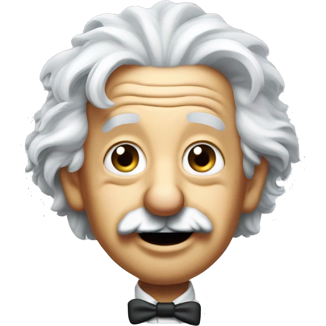 albert einstein with vawing hand and is happy emoji