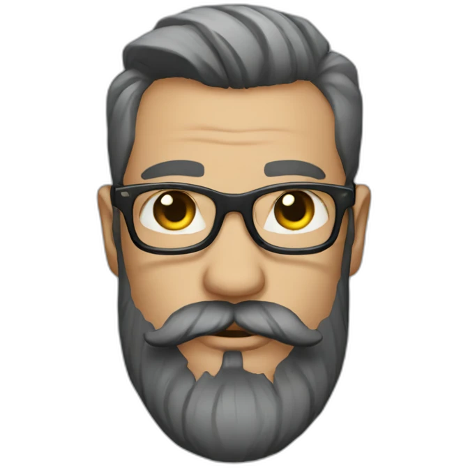 Tattooed beard man with glasses emoji