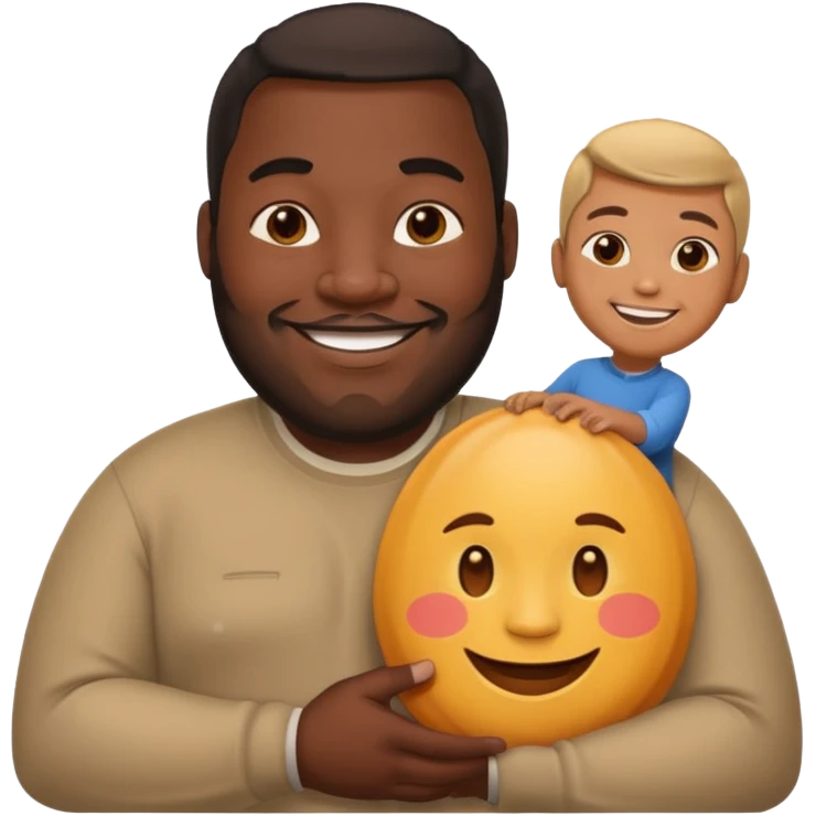 Big black man holding dih emoji