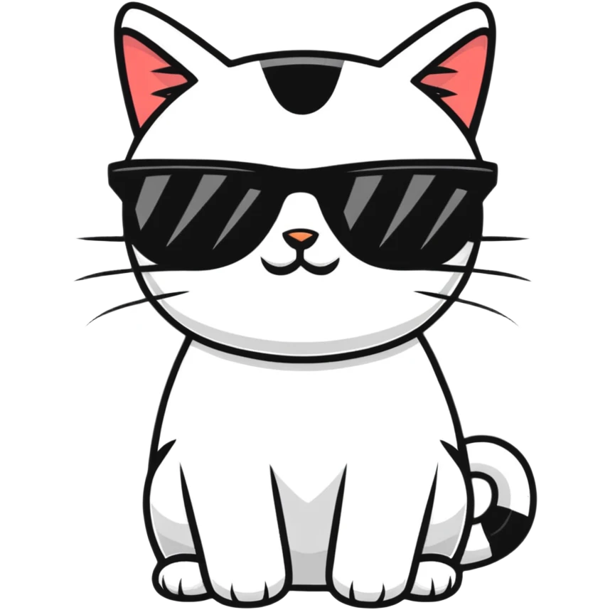 Cat with sunglasses emoji