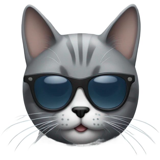 Grey cat with dark sunglasses emoji