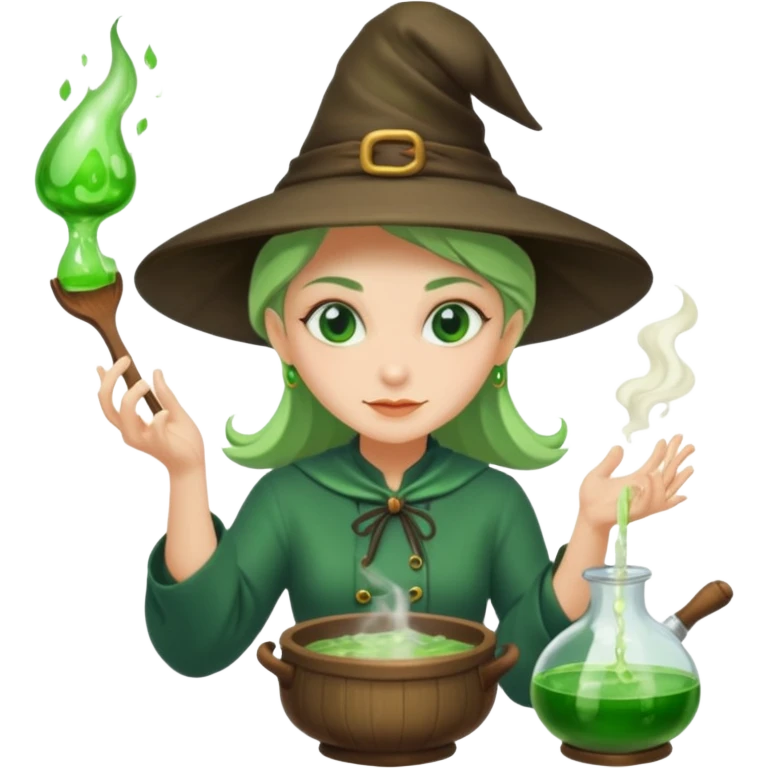 green witch cooking potion emoji