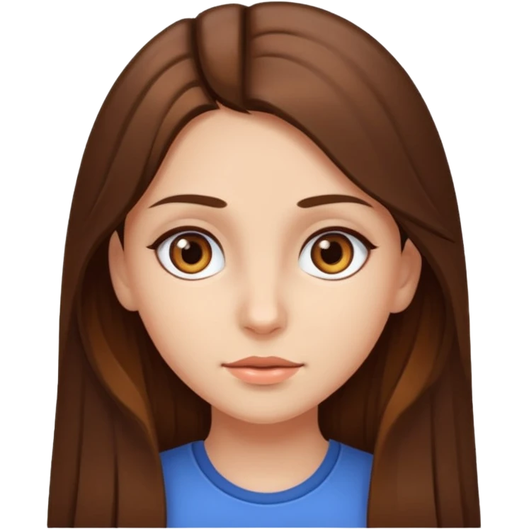 Кареглазая девочка с длинными каричневами волосами  emoji