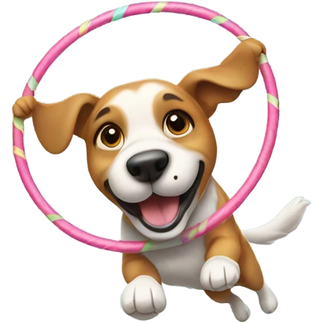 Dog hula hooping emoji