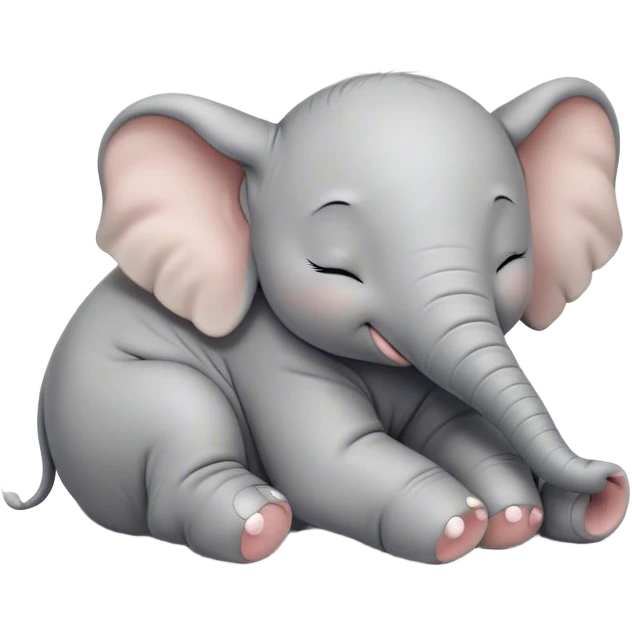 Meme-Worthy Cute Sleeping Baby Elephant Portrait Emoji, Head resting peacefully with a contented smile, showcasing a delightfully tiny build and a luxuriously soft gray hide, eyes shut in a serene, restful nap, Simplified yet hilariously adorable features, highly detailed, glowing with a soft, drowsy light, high shine, relaxed and utterly lovable, stylized with an air of playful laziness, bright and heartwarming, soft glowing outline, capturing the essence of a comically sleepy baby elephant, so meme-worthy it feels like it could instantly become the next viral sensation of adorable slumber! emoji