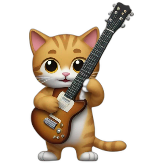 cat playing a guitar emoji