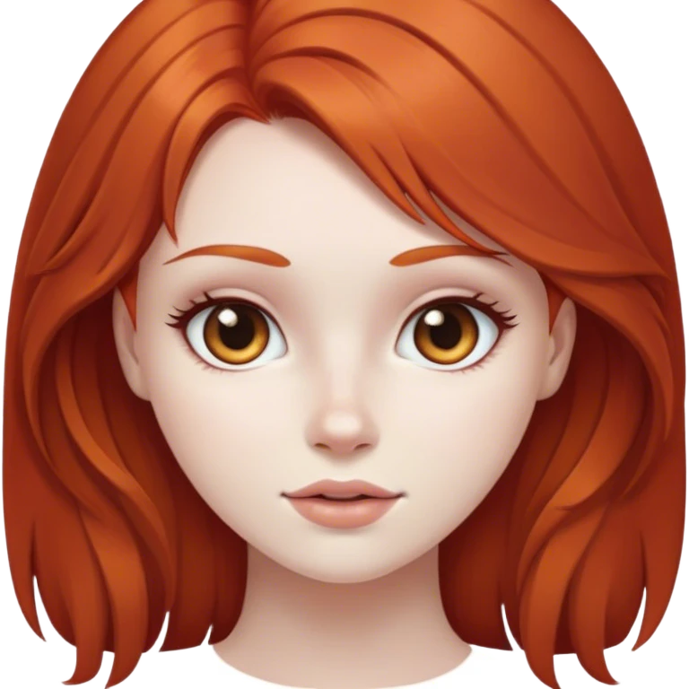redhead girl white skin brown eyes  emoji