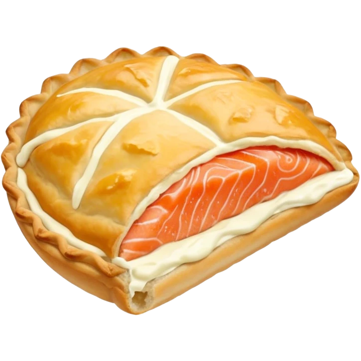 Karelian pasty with cream on top finnish with cream on top and salmon and lemon emoji