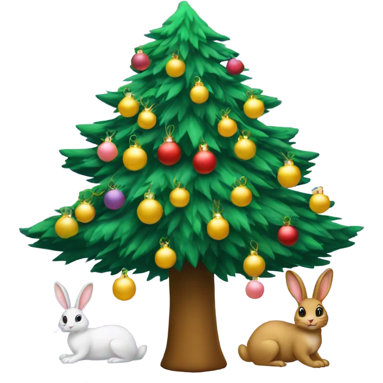 Christmas tree with 25 bunny’s emoji