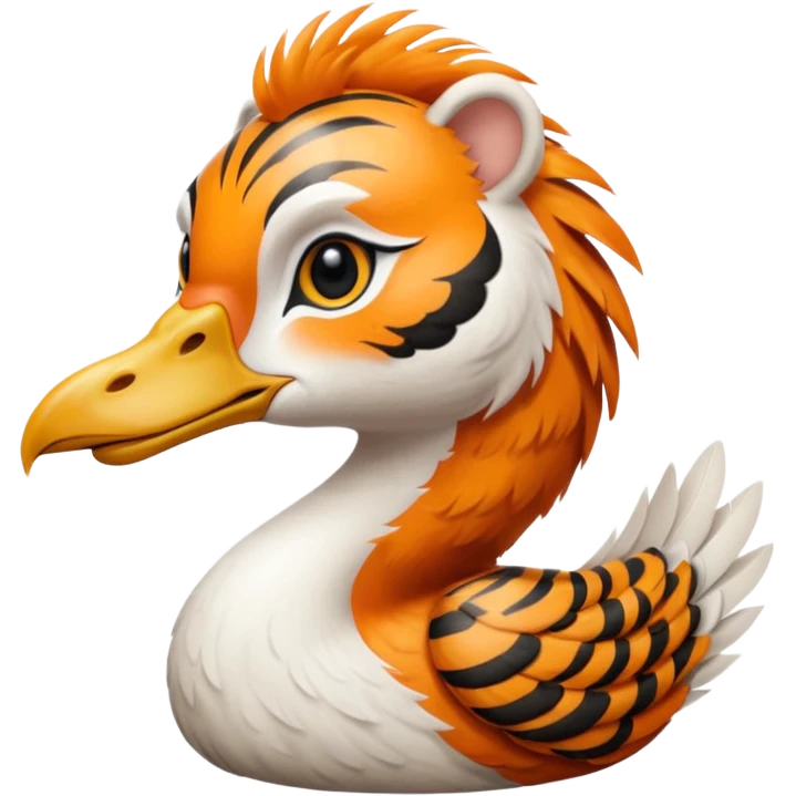 A fusion of a goose and a tiger emoji