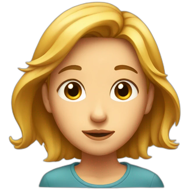 Girl's full head glancing and looking up emoji