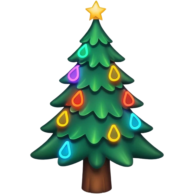 christmas tree with neon lights emoji