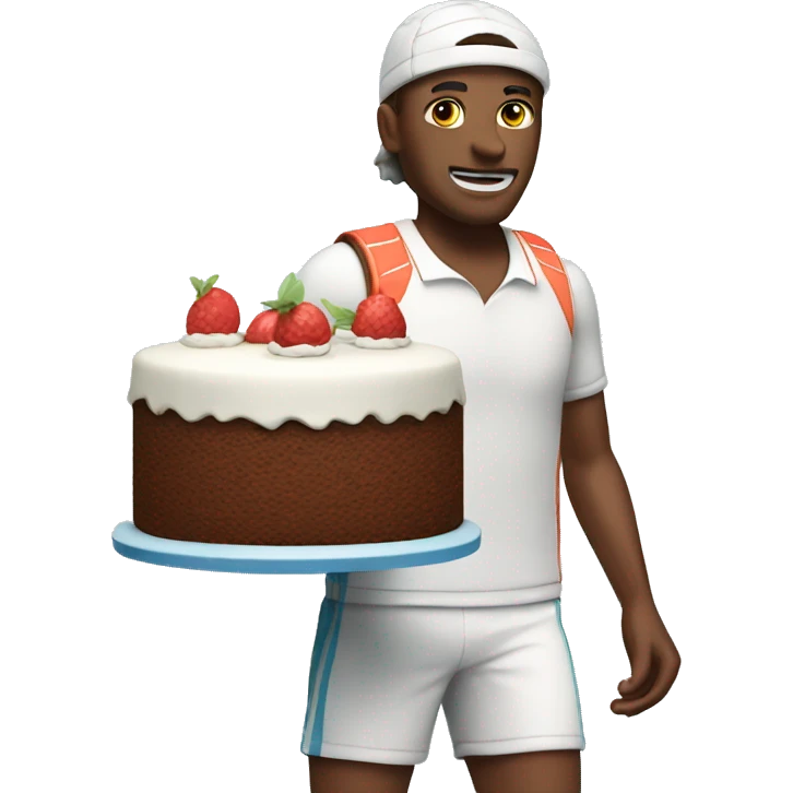 Tennis player with cake emoji