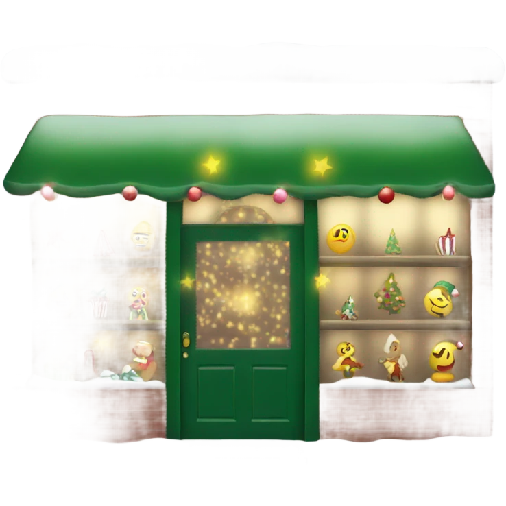 Christmas shop with Christmas lights  emoji