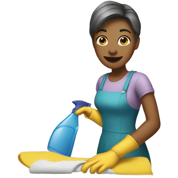 Woman with short hair cleaning a house emoji