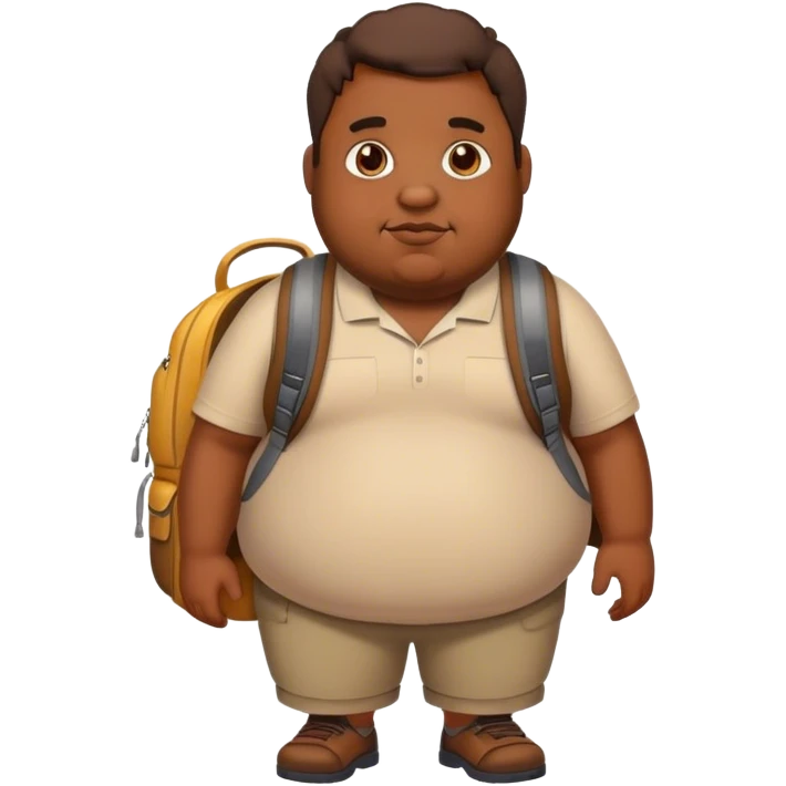 Fat man wearing a backpack emoji